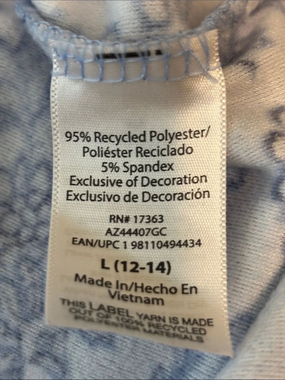 ARIA Blue Floral Fleece Sleep Shirt/Robe Size Large